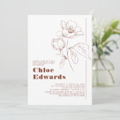 Minimalistische witte terracotta boho verjaardagsf kaart (Staand voorkant)