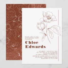 Minimalistische witte terracotta boho verjaardagsf kaart