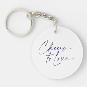 Minimalistische witte trouw-sleutelhanger favor sleutelhanger