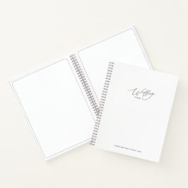 Minimalistische witte trouwplannen  notitieboek