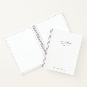 Minimalistische witte trouwplannen  notitieboek