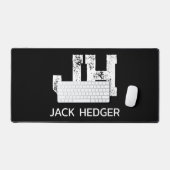 MINIMALISTISCHE WITTE TWEELITERIGE MONOGRAM NAAM Z BUREAUMAT (Keyboard & Muis)