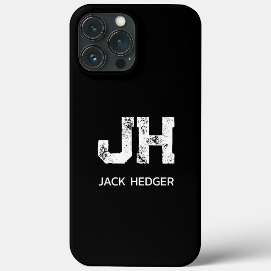 MINIMALISTISCHE WITTE TWEELITERIGE MONOGRAM NAAM Z Case-Mate iPhone CASE (Achterkant)
