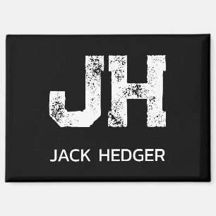 MINIMALISTISCHE WITTE TWEELITERIGE MONOGRAM NAAM Z MAGNEET
