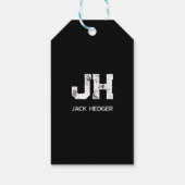 MINIMALISTISCHE WITTE TWEELITTERIGE MONOGRAM NAAM  CADEAULABEL (Achterkant)