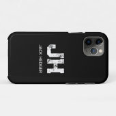 MINIMALISTISCHE WITTE TWEELITTERIGE MONOGRAM NAAM Case-Mate iPhone CASE (Achterkant (horizontaal))