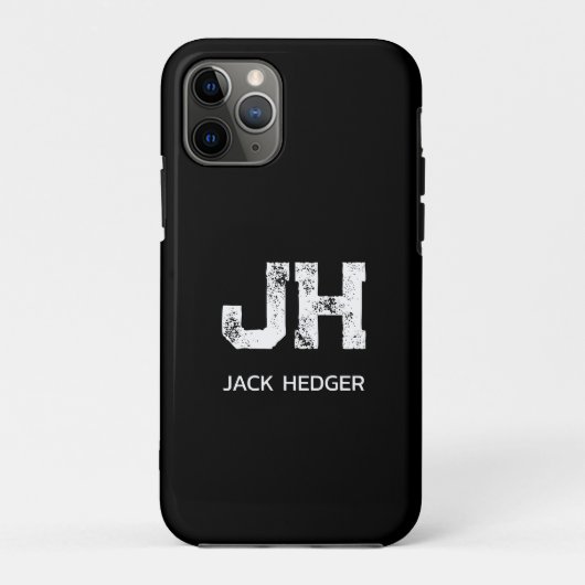 MINIMALISTISCHE WITTE TWEELITTERIGE MONOGRAM NAAM Case-Mate iPhone CASE (Achterkant)