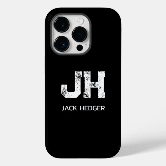 MINIMALISTISCHE WITTE TWEELITTERIGE MONOGRAM NAAM Case-Mate iPhone CASE (Achterkant)