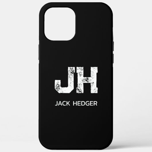 MINIMALISTISCHE WITTE TWEELITTERIGE MONOGRAM NAAM Case-Mate iPhone CASE (Achterkant)
