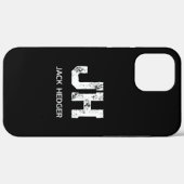 MINIMALISTISCHE WITTE TWEELITTERIGE MONOGRAM NAAM Case-Mate iPhone CASE (Achterkant (horizontaal))