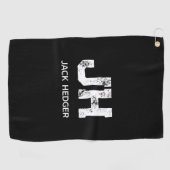 MINIMALISTISCHE WITTE TWEELITTERIGE MONOGRAM NAAM GOLFHANDDOEK (Horizontaal)