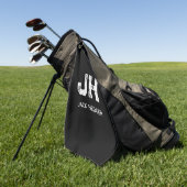 MINIMALISTISCHE WITTE TWEELITTERIGE MONOGRAM NAAM GOLFHANDDOEK (Groen)