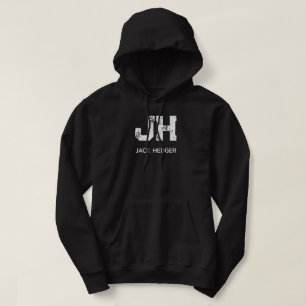 MINIMALISTISCHE WITTE TWEELITTERIGE MONOGRAM NAAM HOODIE