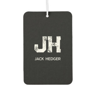 MINIMALISTISCHE WITTE TWEELITTERIGE MONOGRAM NAAM LUCHTVERFRISSER