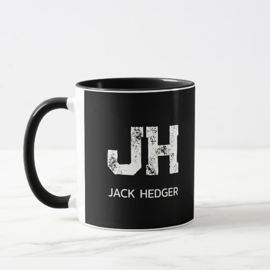 MINIMALISTISCHE WITTE TWEELITTERIGE MONOGRAM NAAM  MOK (Links)