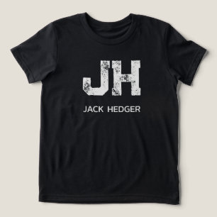 MINIMALISTISCHE WITTE TWEELITTERIGE MONOGRAM NAAM Tri-Blend SHIRT