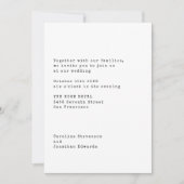 Minimalistische witte typografie voor trouwfeest m kaart (Voorkant)