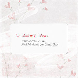 Minimalistische witte Valentijnsdag Schattige rood Etiket