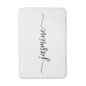 Minimalistische witte vrouwelijke monogram naam sc badmat (Voorkant Verticaal)