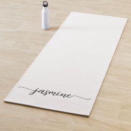 Minimalistische witte vrouwelijke monogram naam sc yogamat