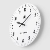 Minimalistische witte wandklok (Hoek)