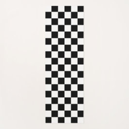 Minimalistische witte yogamat met zwart vierkant a