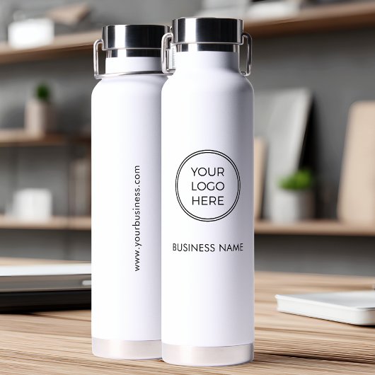 Minimalistische Witte Zakelijke Logo Waterfles
