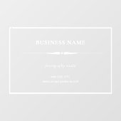 Minimalistische Witte Zakelijke Naam Transparant K Raamsticker (Vel)