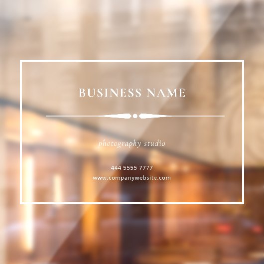 Minimalistische Witte Zakelijke Naam Transparant Raamsticker (Vel 2)