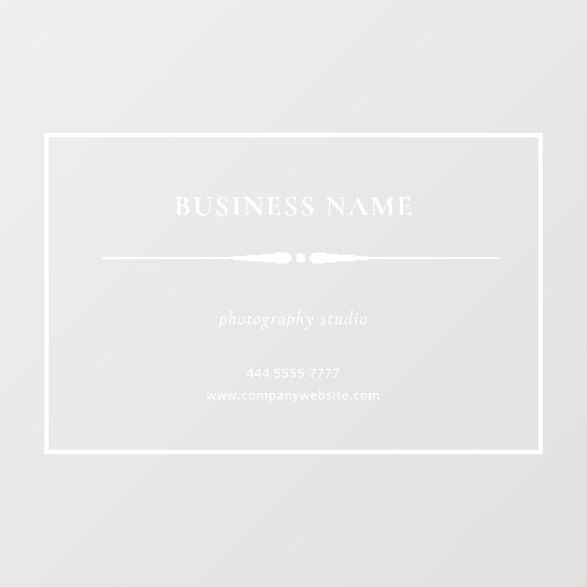 Minimalistische Witte Zakelijke Naam Transparant Raamsticker (Vel)