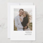 Minimalistische witte zwarte foto bewaar de datum save the date (Achterkant)