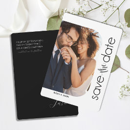 Minimalistische witte zwarte foto bewaar de datum save the date