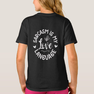 Minimalistische witte & zwarte sarcastische typogr t-shirt