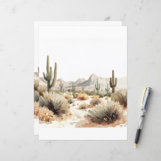 Minimalistische woestijn Saguaro Cactus Watercolor