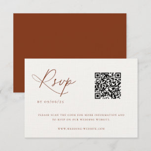 Minimalistische woestijn sienna trouw QR-code RSVP Kaartje