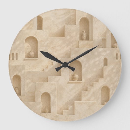 Minimalistische woestijnarchitectuur wandklok (Voorkant)