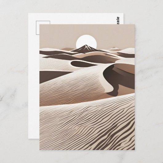 Minimalistische woestijnkunst briefkaart (Voorkant / Achterkant)