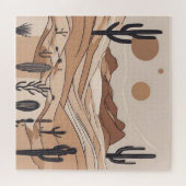 Minimalistische woestijnkunst legpuzzel (Horizontaal)