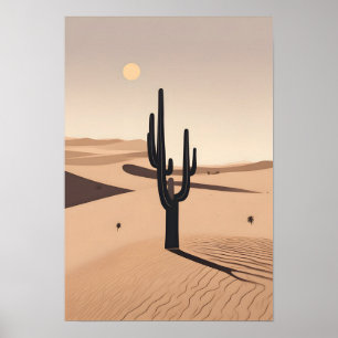 Minimalistische woestijnkunst poster