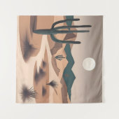Minimalistische woestijnkunst wandkleed (Voorkant (horizontaal))