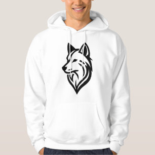 Minimalistische Wolf Face Silhouette Hoodie
