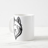 Minimalistische Wolf Face Silhouette Koffiemok (Voorkant links)