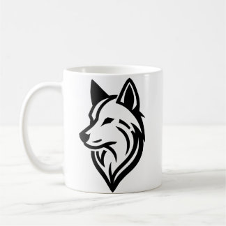 Minimalistische Wolf Face Silhouette Koffiemok