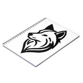 Minimalistische Wolf Face Silhouette Notitieboek (Linkerzijde)
