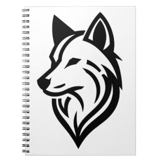 Minimalistische Wolf Face Silhouette Notitieboek