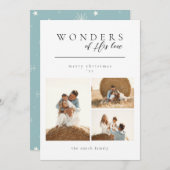 Minimalistische wonderen van zijn liefdeskerstfoto feestdagenkaart (Voorkant / Achterkant)