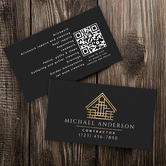 Minimalistische woningbouw Luxe QR-code Visitekaartje