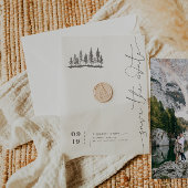 Minimalistische Woodland Elegance | Save the date Vellum Uitnodigingen