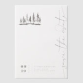 Minimalistische Woodland Elegance | Save the date Vellum Uitnodigingen (Voorkant)