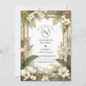 Minimalistische Woodland Greenery bruiloft Kaart (Voorkant)